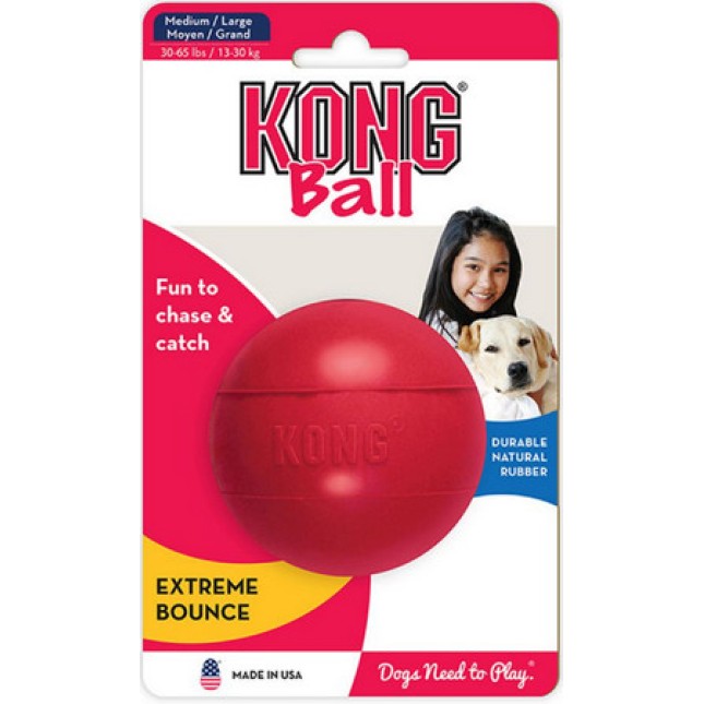 Kong παιχνίδι μπάλα κόκκινη για τους σκύλους που μασάνε ακόμα δυνατότερα