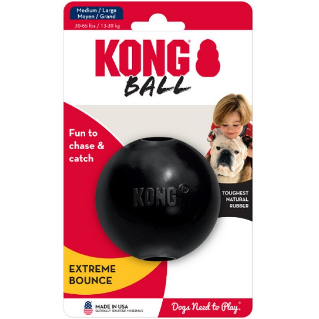Kong Μαύρη μπάλα με τρύπα md-lg 7,6cm Kong Μαύρη μπάλα με τρύπα md-lg 7,6cm