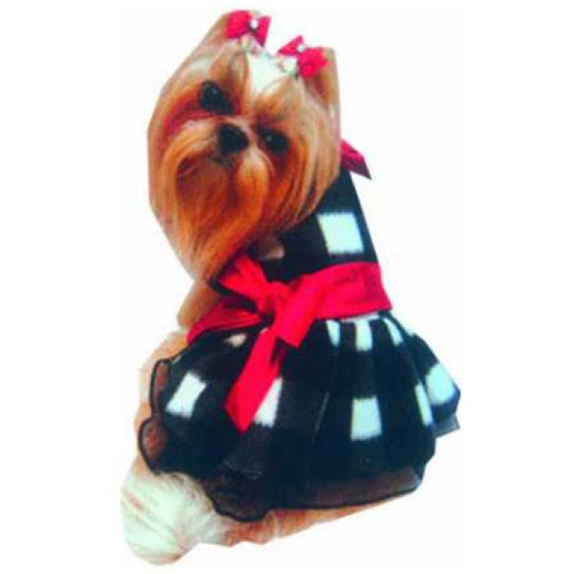 Doggy Dolly φόρεμα μαύρο καρώ W105 small