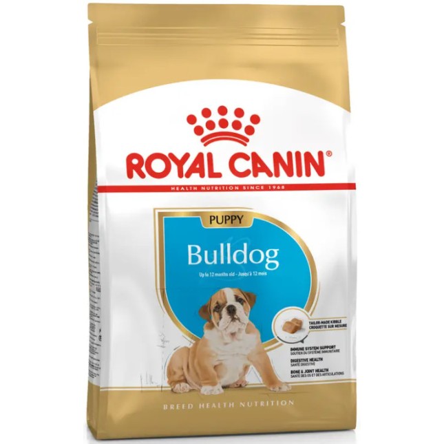 Royal Canin Πλήρης τροφή για κουτάβια φυλής Bulldog - μέχρι 12 μηνών Royal Canin Πλήρης τροφή για κουτάβια φυλής Bulldog - μέχρι 12 μηνών