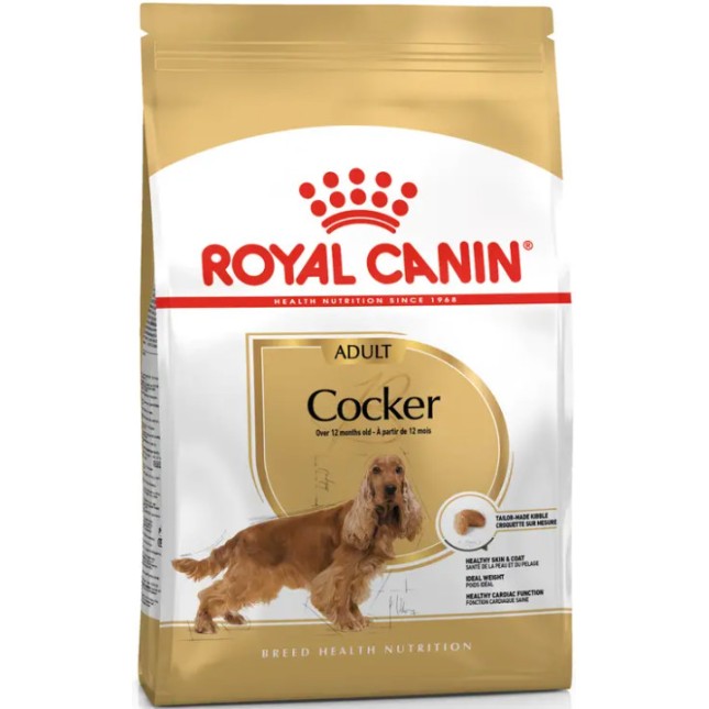 Royal Canin τροφή για ενήλικους σκύλους φυλής Cocker Spaniel - Πάνω των 15 μηνών Royal Canin τροφή για ενήλικους σκύλους φυλής Cocker Spaniel - Πάνω των 15 μηνών