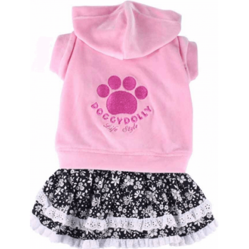 Doggy Dolly φόρεμα με ροζ φούτερ D150 medium Doggy Dolly φόρεμα με ροζ φούτερ D150 medium