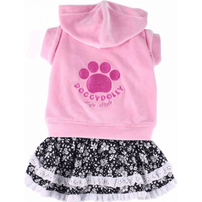 Doggy Dolly φόρεμα με ροζ φούτερ D150 medium Doggy Dolly φόρεμα με ροζ φούτερ D150 medium