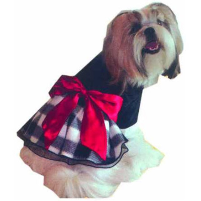 Doggy Dolly φόρεμα μαύρο με γούνα W106 medium Doggy Dolly φόρεμα μαύρο με γούνα W106 medium