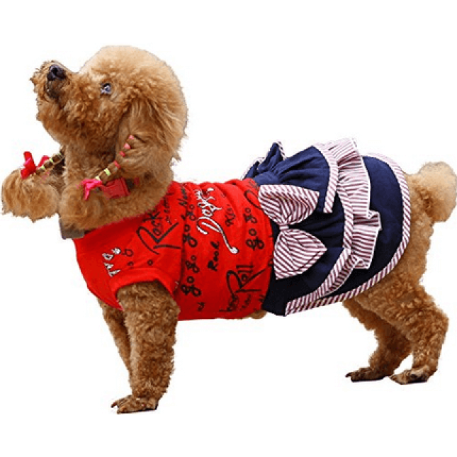 Doggy Dolly φουστανάκι κόκκινο με φιόγκο C142