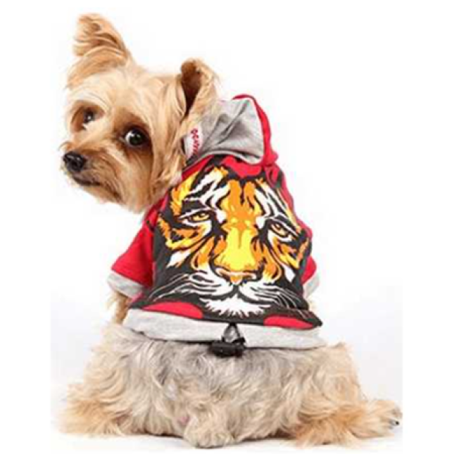 Doggy Dolly μπλούζα κόκκινη με κουκούλα άνετο και δεν περιορίζει την ελευθερία κινήσεων του
