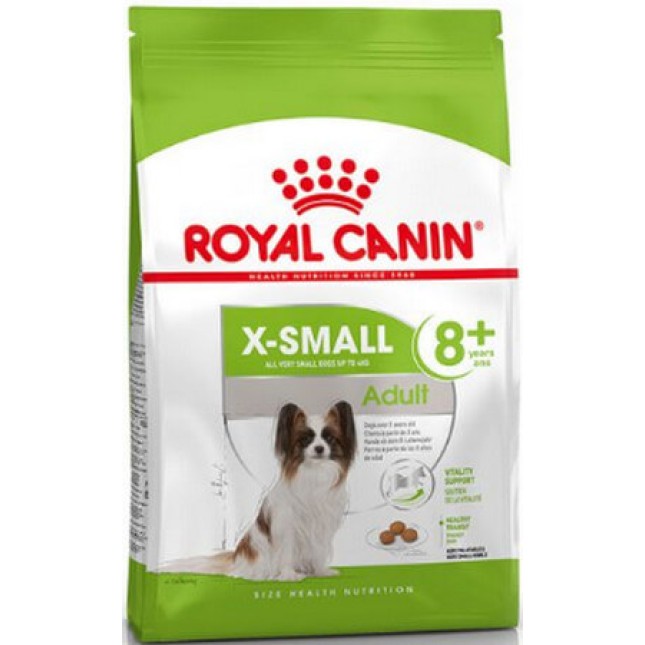 Royal Canin πλήρης τροφή Size Health Nutrition xsmall adult 8+ 1,5kg για πολύ μικρόσωμες φυλές σκύλω
