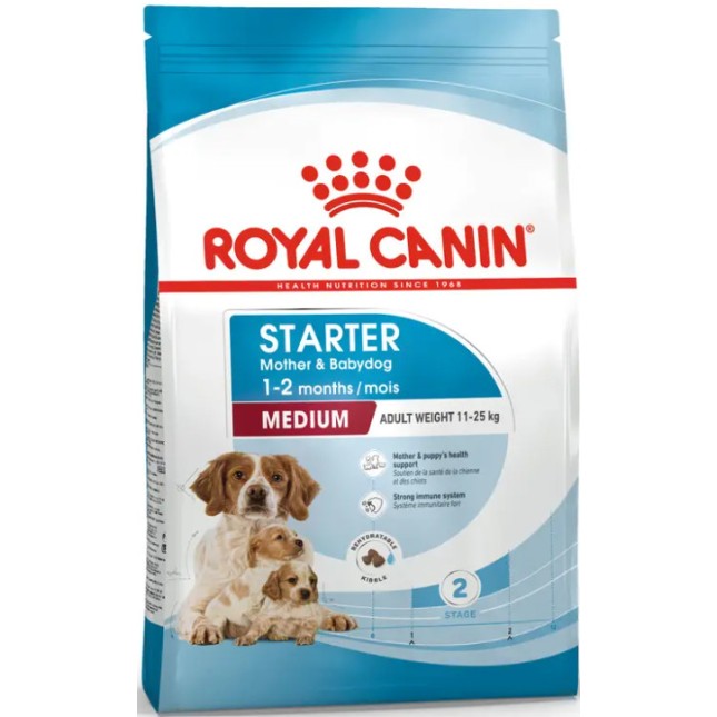 Royal Canin πλήρης τροφή Size Health Nutrition medium starter για θηλυκές μεσαίου μεγέθους φυλών