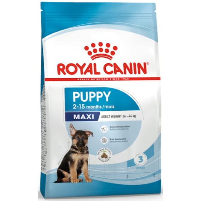 Royal Canin πλήρης τροφή Size Health Nutrition maxi puppy για κουτάβια μεγαλόσωμων φυλών