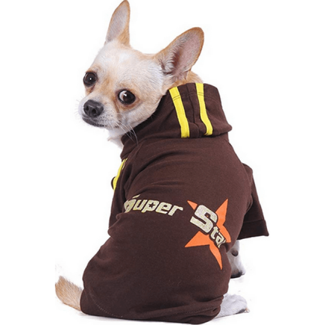 Doggy Dolly φούτερ καφέ με κουκούλα x-small Doggy Dolly φούτερ καφέ με κουκούλα x-small