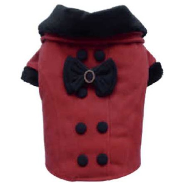 Doggy Dolly κόκκινο fleece παλτό με φιόγκο W327 small Doggy Dolly κόκκινο fleece παλτό με φιόγκο W327 small