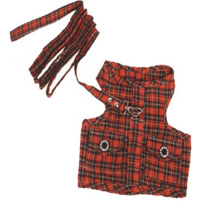 Doggy Dolly γιλέκο κόκκινο με λουρί DCL045 x-small