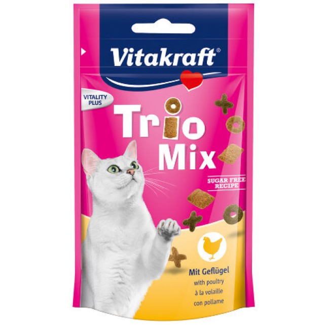 Vitakraft trio mix λιχουδιά mix κροκέτες κοτόπουλο 60gr Vitakraft trio mix λιχουδιά mix κροκέτες κοτόπουλο 60gr