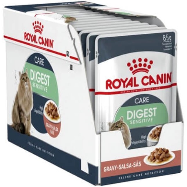 Royal Canin Feline Υγιεινή διατροφή Wet digest sensitive gravy για ενήλικες στειρωμένες γάτες