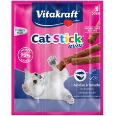 Vitakraft cat-stick mini μπακαλιάρος&τόνο 3τεμ