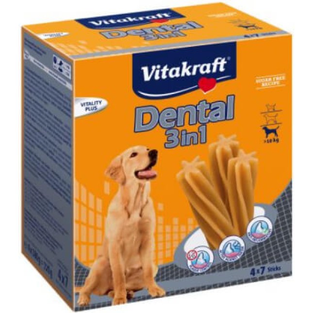 Vitakraft dental οδοντική λιχουδιά 3 in1 md