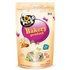 Lolo pets μπισκότα bones mix medium doypack με μπανάνα, καρότο, βανίλια και σοκολάτα