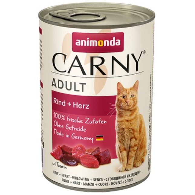 Animonda Carny Adult κονσέρβα με Βοδινό & Καρδιά των 200gr και 400gr Animonda Carny Adult κονσέρβα με Βοδινό & Καρδιά των 200gr και 400gr