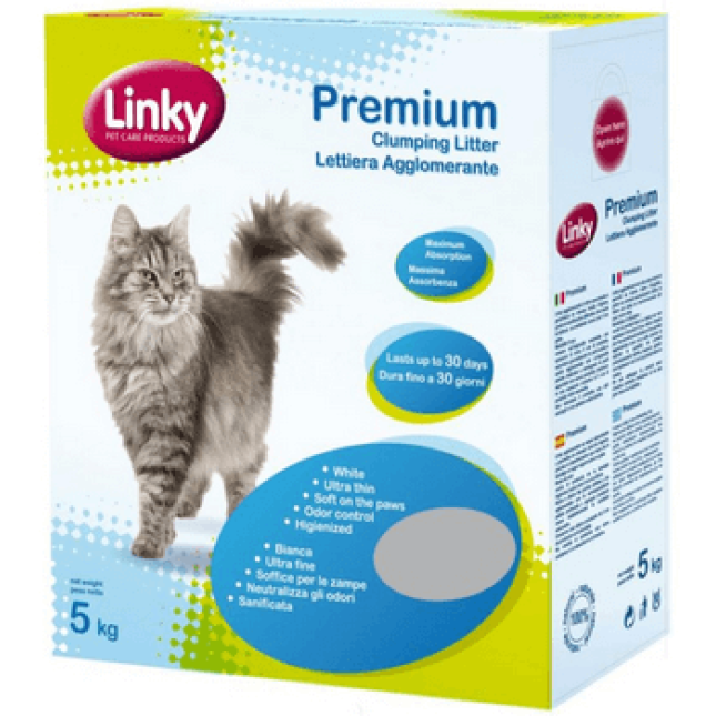 Linky άμμος γάτας μπετονίτης premium 5kg Linky άμμος γάτας μπετονίτης premium 5kg