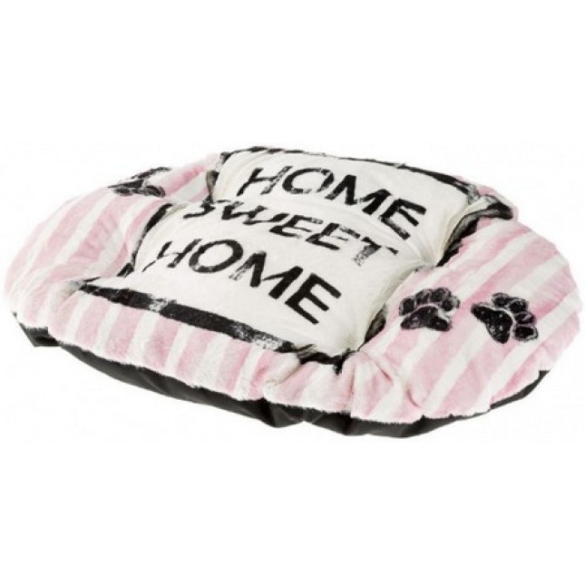 Ferplast μαξιλάρι relax Fashion Collection pink home διπλής όψης από συνθετικό ύφασμα και γούνα