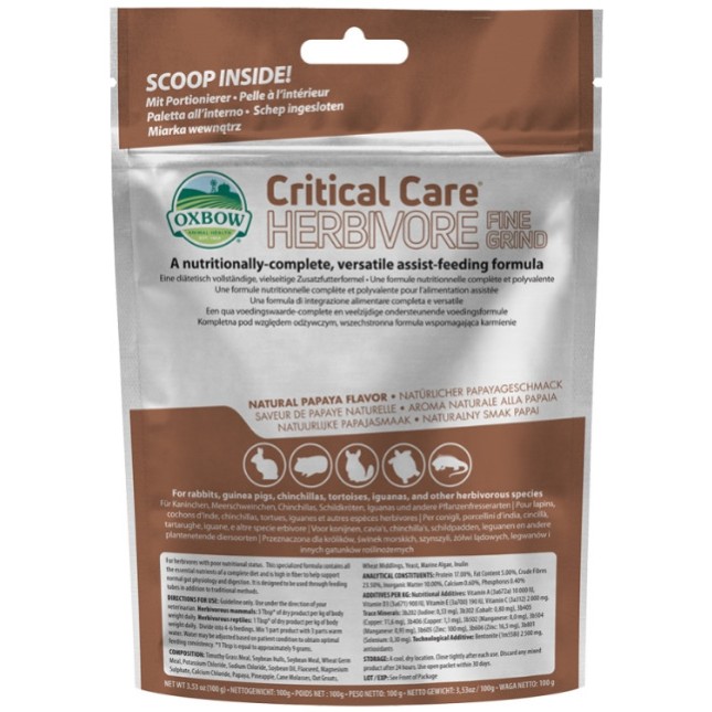 Oxbow κλινική δίαιτα Critical Care Fine Grind 100gr Oxbow κλινική δίαιτα Critical Care Fine Grind 100gr