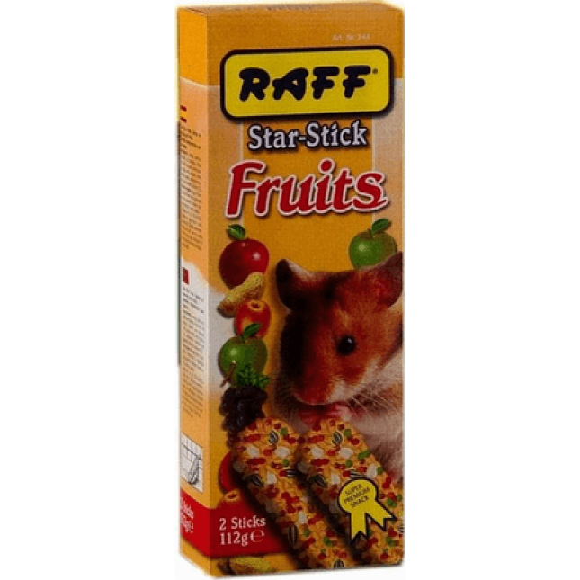 Raff stick star για χάμστερ με φρούτα και μέλι