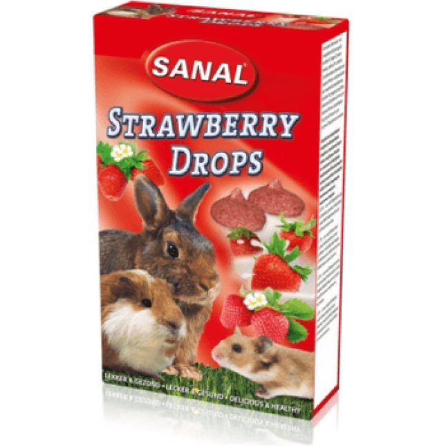Sanal λιχουδιές με φράουλα για μικρά ζωάκια 45gr Sanal λιχουδιές με φράουλα για μικρά ζωάκια 45gr