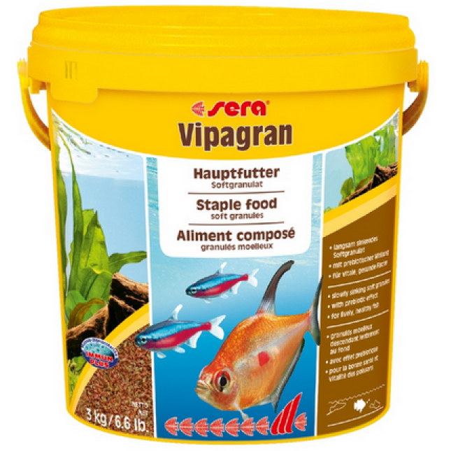 Sera Vipagran Nature βασική τροφή σε μαλακούς κόκκους για ψάρια που τρώνε στα μεσαία στρώματα νερού Sera Vipagran Nature βασική τροφή σε μαλακούς κόκκους για ψάρια που τρώνε στα μεσαία στρώματα νερού