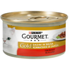 Purina Gourmet gold πλήρης τροφή για ενήλικες γάτες με κομματάκια βοδινό σε σάλτσα 85gr