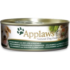 Applaws κονσέρβα dog κοτόπουλο-βοδινό συκώτι 156γρ