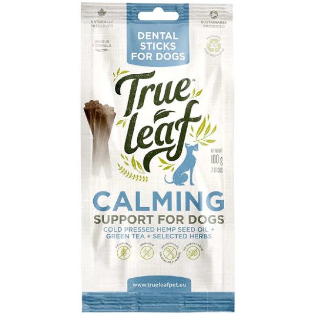 True leaf pet true hemp χαλαρωτικά dental sticks calming 100gr