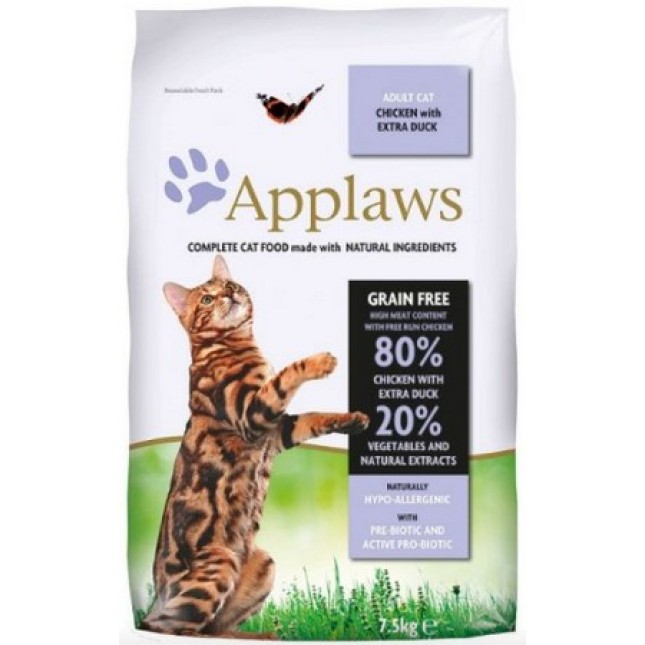 Applaws ξηρή τροφή γάτας κοτόπουλο-πάπια 7.5kg