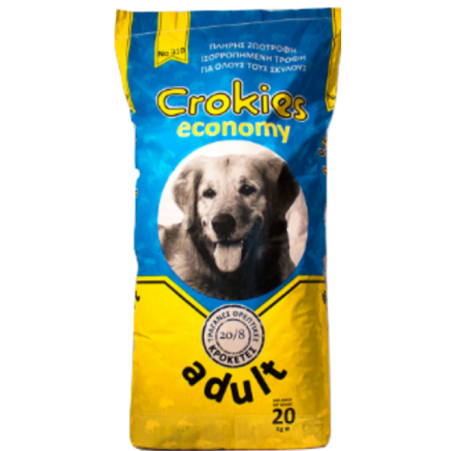 nutripet σκυλοτροφή crokies 310 economy adult 20/8 20kg