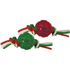 Croci χριστουγεννιάτικη μπάλα με σχοινί 20cm διαφ. χρώματα 1τμχ
