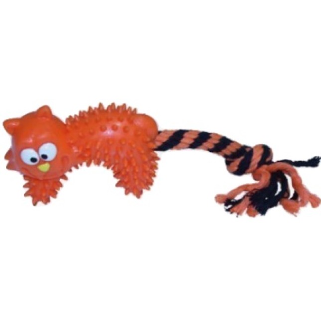 Croci Cotton bone w/rubber tpr scary cat 25cm Croci Cotton bone w/rubber tpr scary cat 25cm