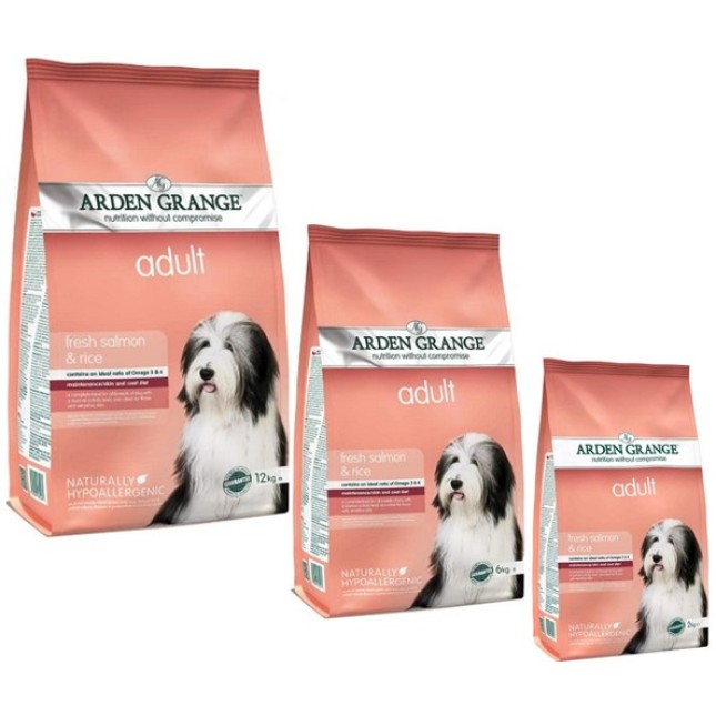 Arden Grange ξηρή τροφή σκύλου σολομός & ρύζι, παρέχει εξαιρετικής ποιότητας πηγή πρωτεΐνης