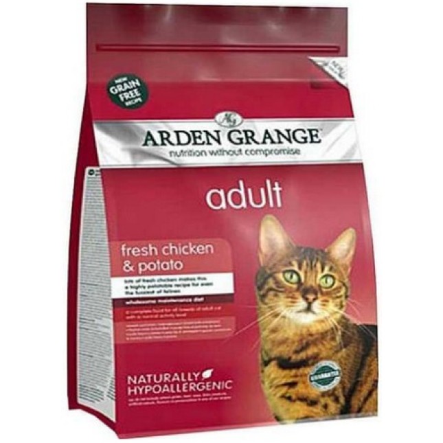 Arden Grange για ενήλικες γάτες με γενναιόδωρες ποσότητες φρέσκου κοτόπουλου χωρίς κόκκους