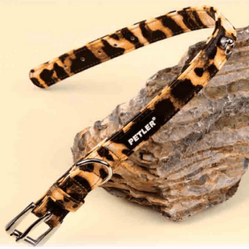 Petler περιλαίμιο PU κίτρινο Leopard x-small