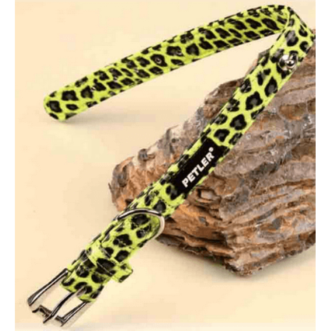 Petler περιλαίμιο PU πράσινο Leopard