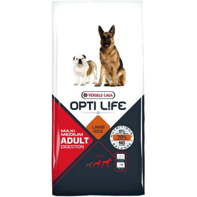 Versele-Laga Opti Life Adult Digestion Medium & Maxi τροφή για ευαίσθητους σκύλους άνω των 10kg Versele-Laga Opti Life Adult Digestion Medium & Maxi τροφή για ευαίσθητους σκύλους άνω των 10kg