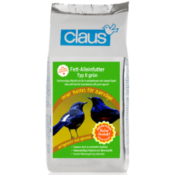 Claus fett-alleinf τροφή πουλιών πράσινη για ευρωπαϊκά αηδώνια,shamas,warblers κ.α. 500gr
