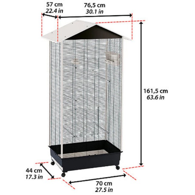 Ferplast κλουβί Aviary Nota μαύρο 76,5x57x161,5cm Ferplast κλουβί Aviary Nota μαύρο 76,5x57x161,5cm
