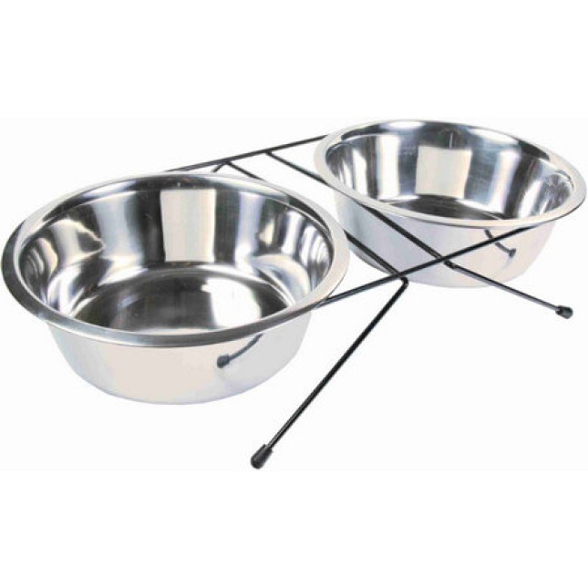 Trixie βάση ανοξείδωτη με 2 πιάτα 2Χ2.8lt/o24cm Trixie βάση ανοξείδωτη με 2 πιάτα 2Χ2.8lt/o24cm