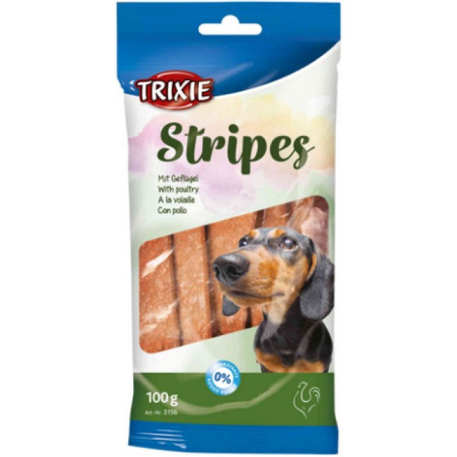 Trixie λιχουδιά stripes κοτόπουλο (10τμχ) / 100gr Trixie λιχουδιά stripes κοτόπουλο (10τμχ) / 100gr