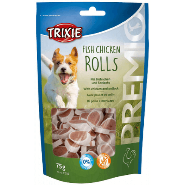 Trixie λιχουδιά premio rolls ψάρι/κοτόπουλο 75gr Trixie λιχουδιά premio rolls ψάρι/κοτόπουλο 75gr