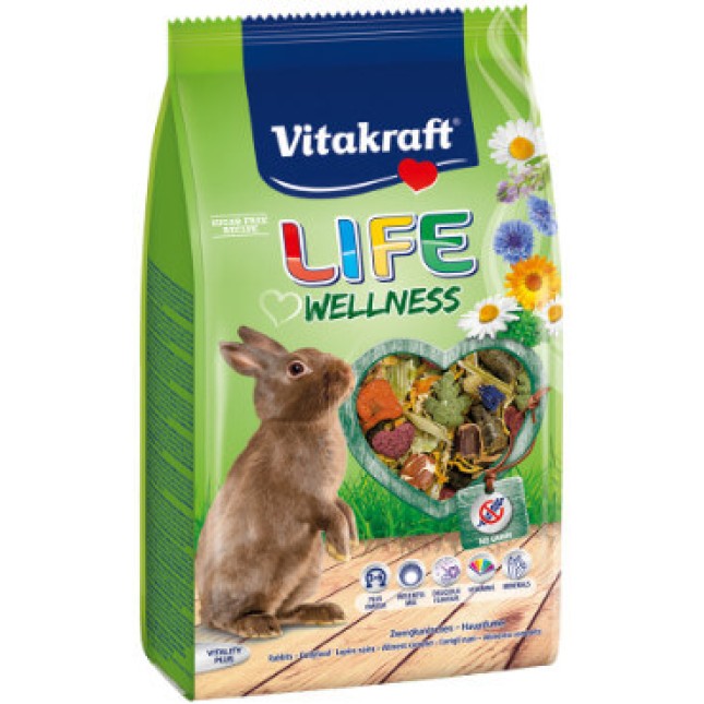 Vitakraft life welnes-βασική τροφή για κουνέλια 600gr Vitakraft life welnes-βασική τροφή για κουνέλια 600gr