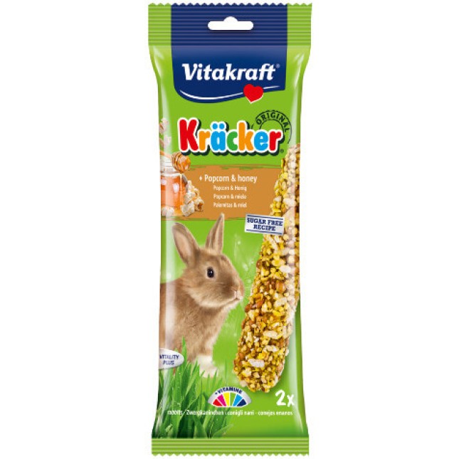 Vitakraft kracker για κουνέλια με popcorn & μέλι 2τεμ Vitakraft kracker για κουνέλια με popcorn & μέλι 2τεμ