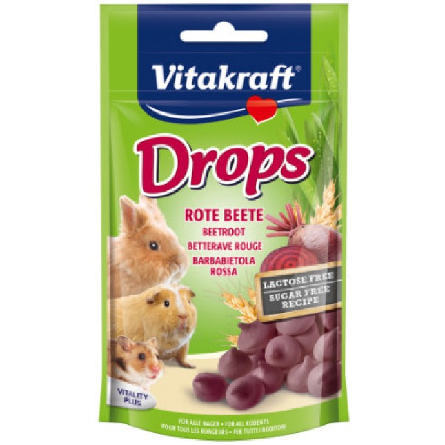 Vitakraft drops λιχουδιά με σταγόνες παντζαριού 75gr Vitakraft drops λιχουδιά με σταγόνες παντζαριού 75gr