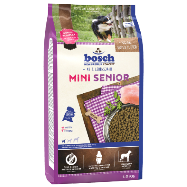 Bosch Mini Senior πουλερικά 1Kg Bosch Mini Senior πουλερικά 1Kg