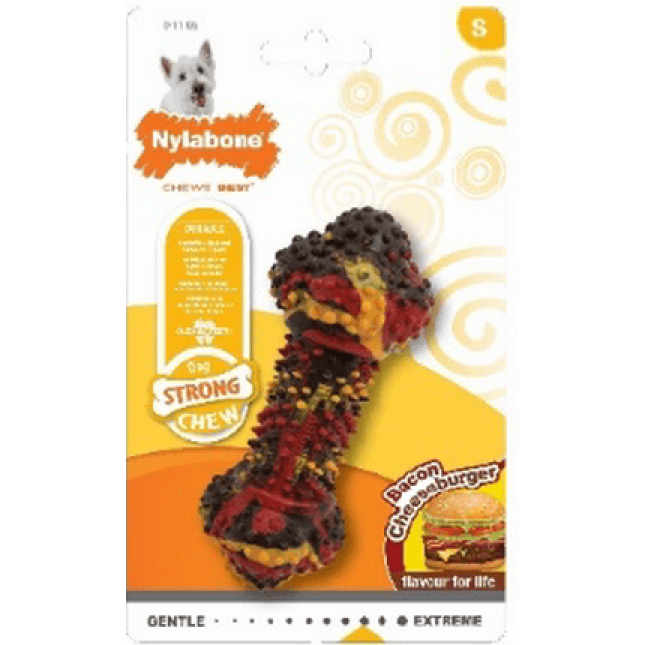 Nylabone strong chew bacon cheeseburger